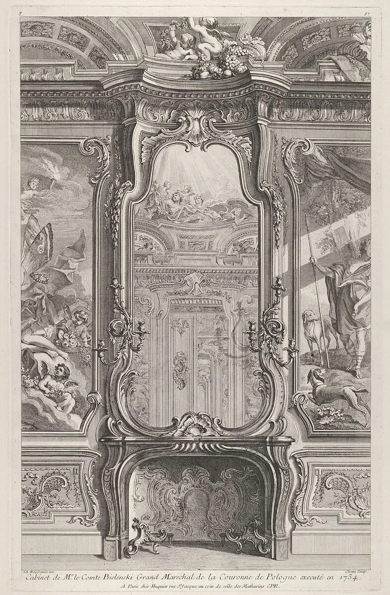 Cabinet de Mr le Compte Bielinski, from "Oeuvres de Juste Aurelle Meissonnier" — Juste Aurèle Meissonnier|Pierre Chenu|Gabriel Huquier