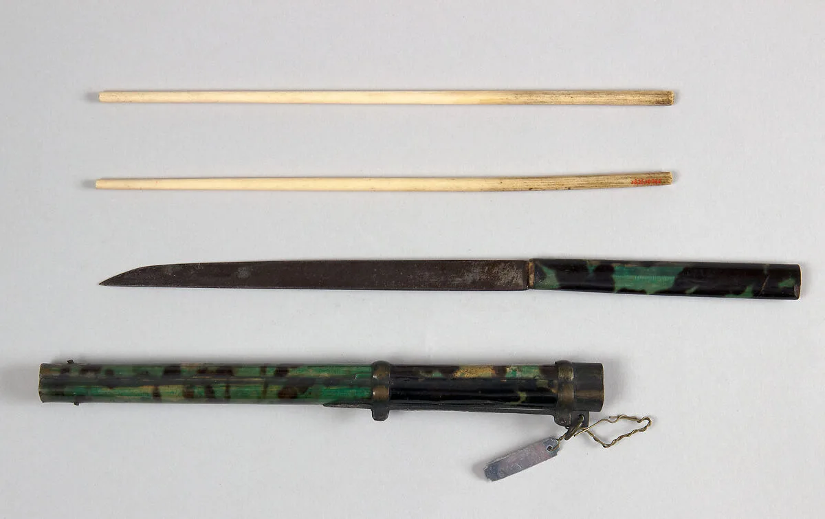 Knife with Sheath and Chopsticks (Trousse) — Unknown