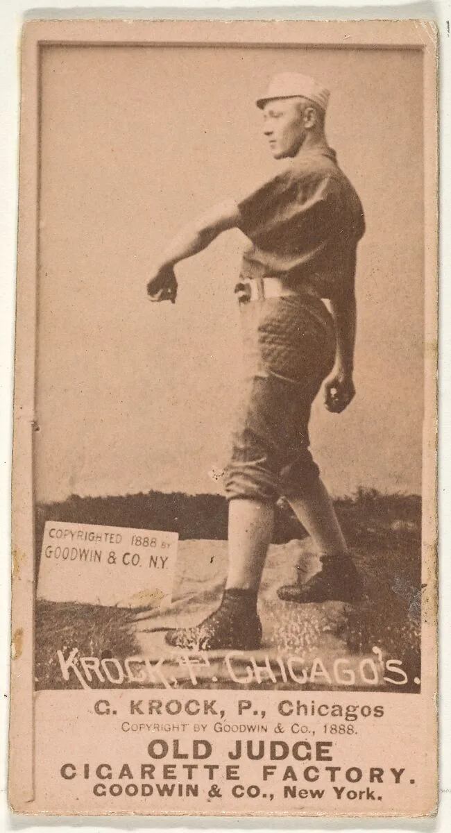 August H. "Gus" Krock, Pitcher, Chicago, from the Old Judge series (N172) for Old Judge Cigarettes — Goodwin & Company