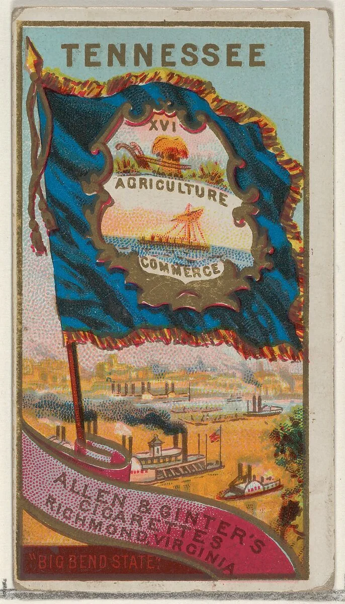 Tennessee, from Flags of the States and Territories (N11) for Allen & Ginter Cigarettes Brands — Allen & Ginter