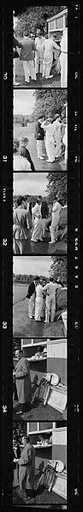 [Six 35mm Film Frames: Views of Cricket Match, England]