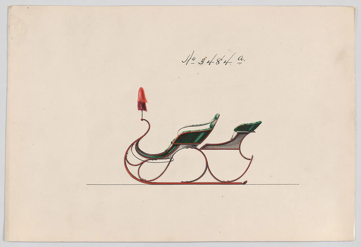 Design for Rumble Sleigh, no. 3484a — Brewster & Co.