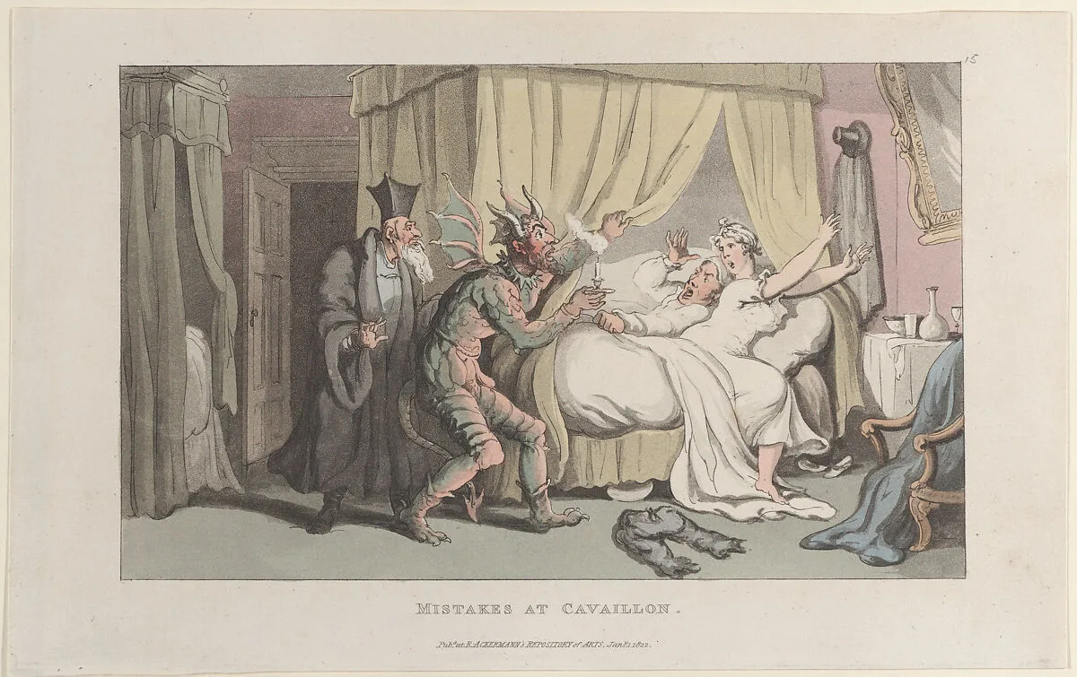 Mistakes at Cavaillon, from "Journal of Sentimental Travels in the Southern Provinces of France, Shortly Before the Revolution" — William Combe|J. Diggens|Thomas Rowlandson|Rudolph Ackermann, London