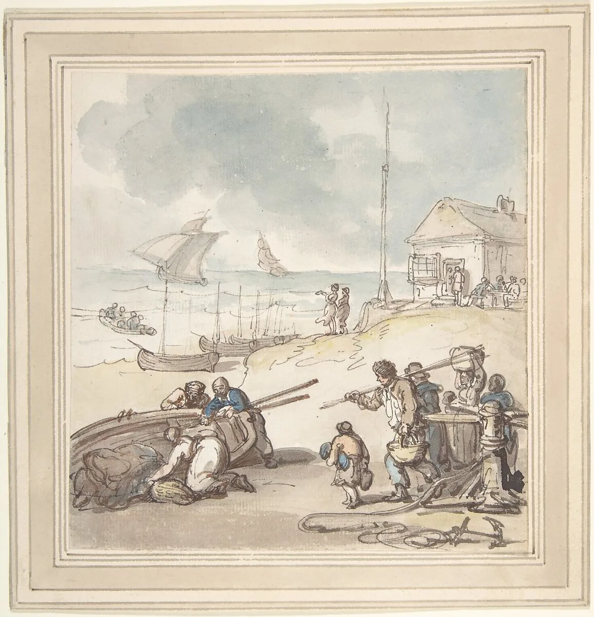 Figures by the Seashore — Thomas Rowlandson