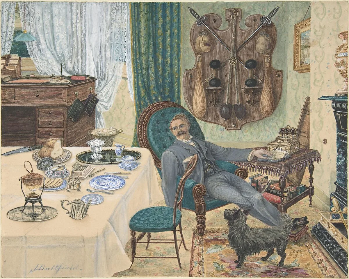 A Bachelor in His Study (The Sportsman's Breakfast) — J. Buttfield