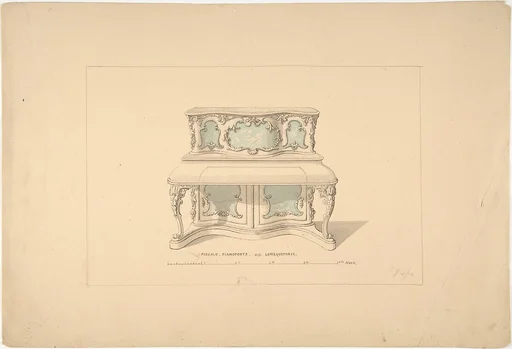Design for Piccolo Pianoforte, Louis Quatorze Style