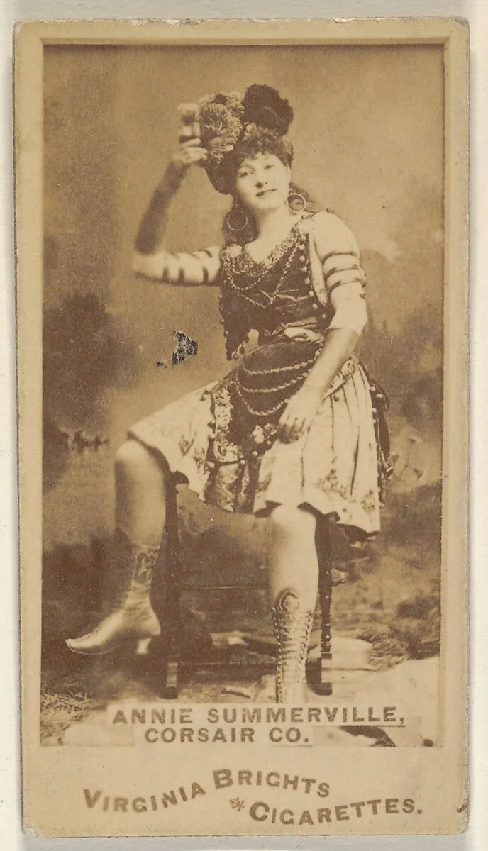 Annie Summerville, Corsair Co., from the Actors and Actresses series (N45, Type 1) for Virginia Brights Cigarettes — Allen & Ginter