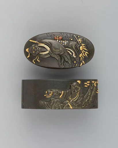Sword-Hilt Collar and Pommel (Fuchigashira)
