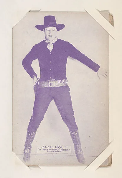 Jack Holt "in Mysterious Rider" from Western Stars or Scenes Exhibit Cards series (W412) — Unknown