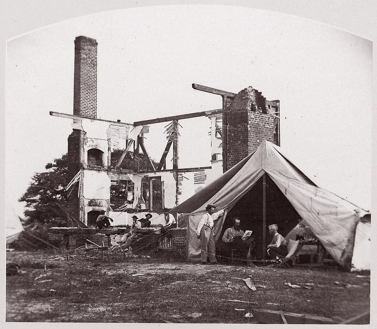 Bull Run, Mrs. Henry's House, 21 July 1861 — George N. Barnard|Mathew B. Brady