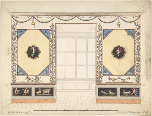 Design for a Room in the Etruscan or Pompeian style (Elevation)