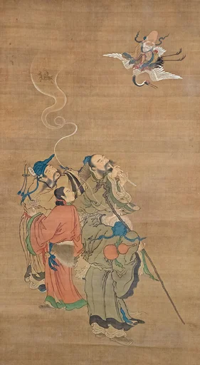 八仙図|Eight Daoist Immortals Welcoming Jurōjin
