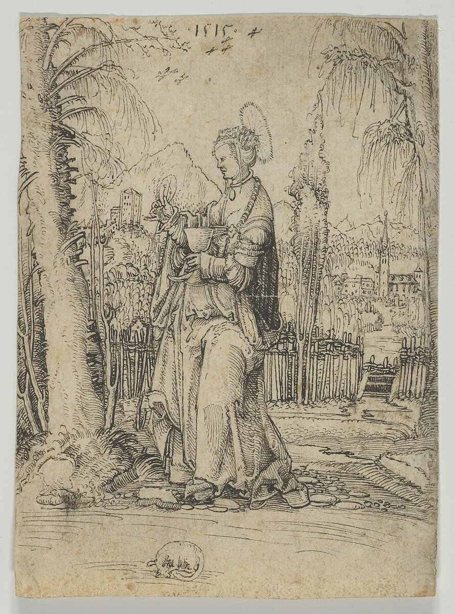 Saint Barbara in a Landscape — Anonymous, Swiss, 16th Century|Niklaus Manuel Deutsch