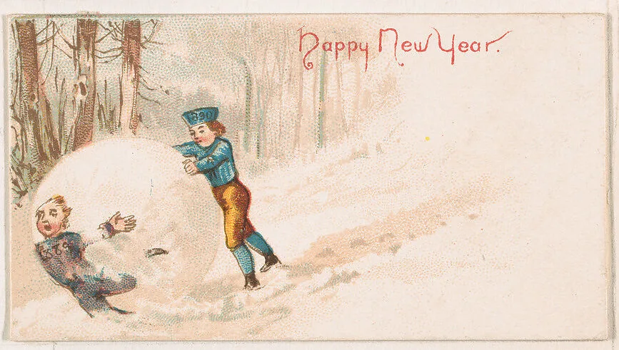 Happy New Year, from the New Years 1890 series (N227) issued by Kinney Bros. — Kinney Brothers Tobacco Company