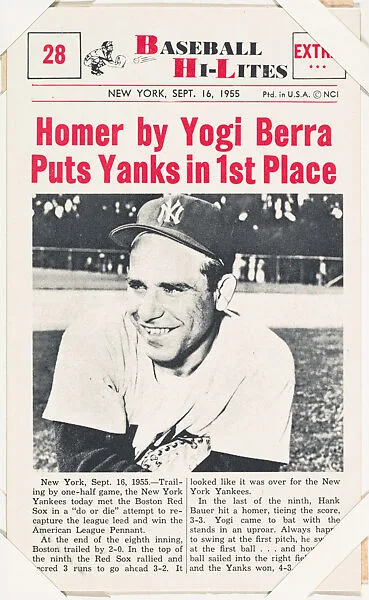 Yogi Berra #28 from Nu-Card Baseball Hi-Lites series (W460) — Nu-Card, Inc.