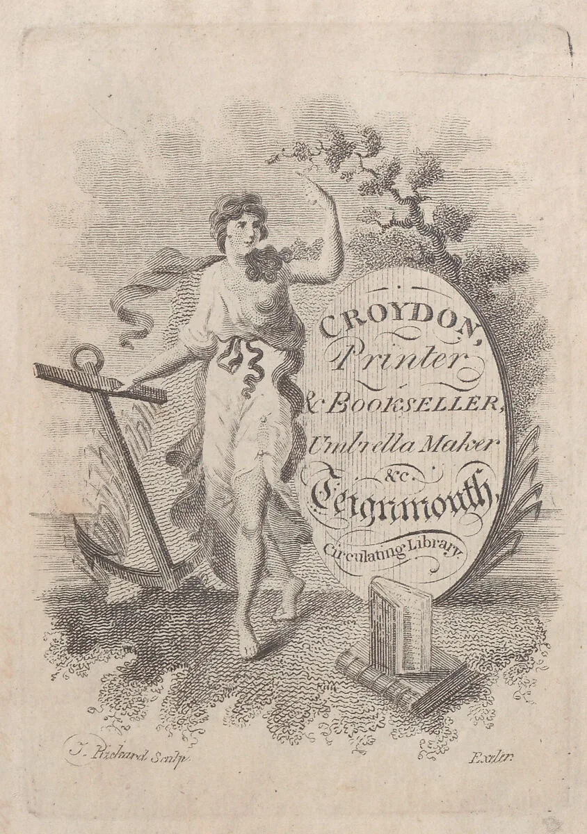 Trade Card for Croydon, Printer, Bookseller, and Umbrella Maker — T. Rickard