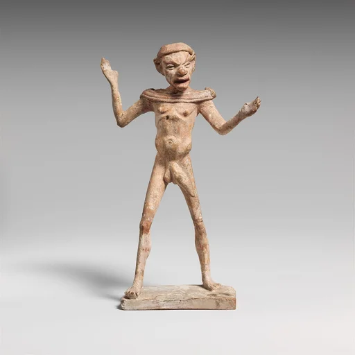 Terracotta statuette of a man