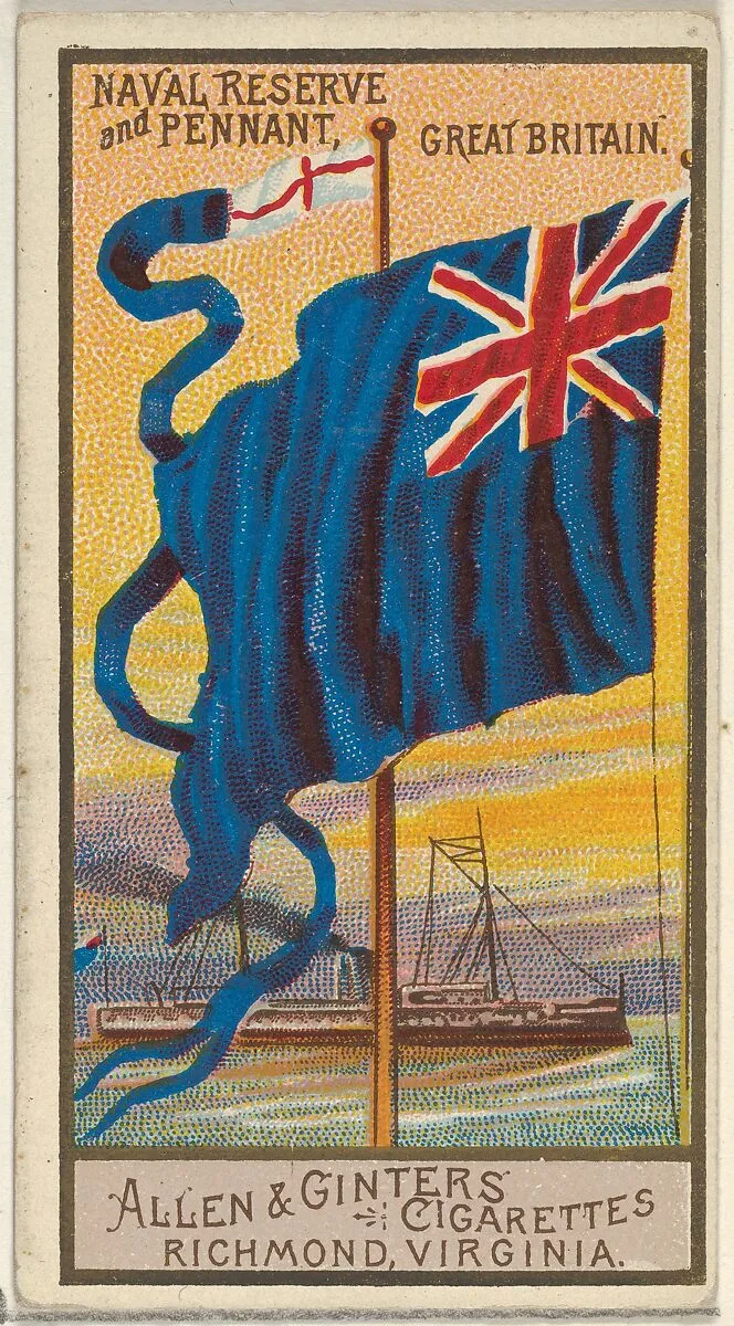 Naval Reserve and Pennant, Great Britain, from the Naval Flags series (N17) for Allen & Ginter Cigarettes Brands — Allen & Ginter