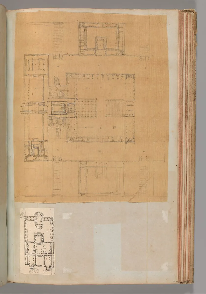 Page from a Scrapbook containing Drawings and Several Prints of Architecture, Interiors, Furniture and Other Objects — Pierre François Léonard Fontaine|Charles Percier
