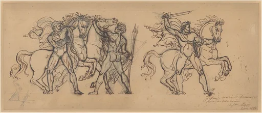 Three Warriors and Their Horses, Study for a Bas Relief Sculpture in the Chateau de Tervueren
