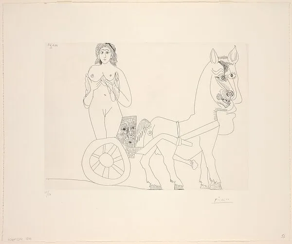 Woman on a Roman Chariot, from 347 Suite — Aldo and Piero Crommelynck|Pablo Picasso|Galerie Louise Leiris