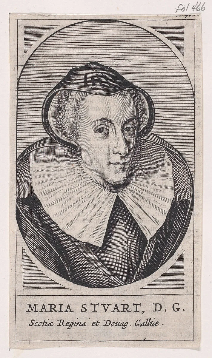 Mary, Queen of Scots (from "Famiani Stradae Romani E Societate Jesu De Bello Belgico Decas Secunda," folio 466) — Mary, Queen of Scots|Famiano Strada|Sumptibus Hermanni Scheus