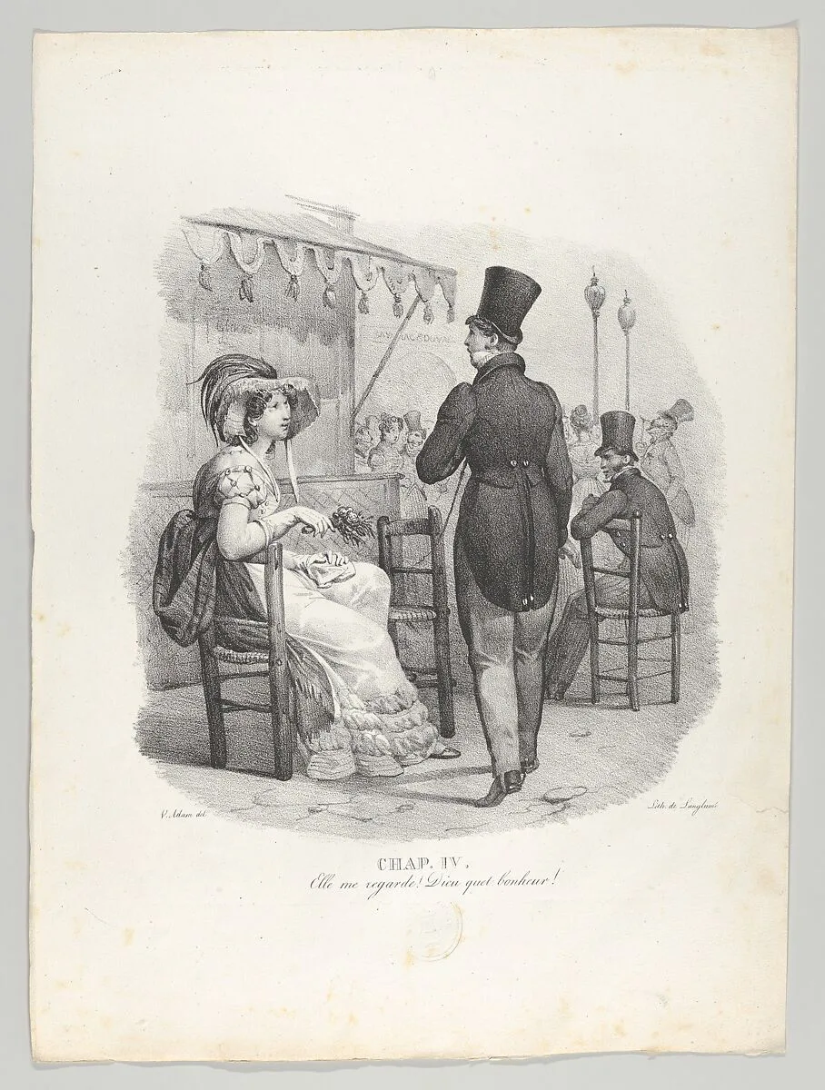 Chap. IV: Elle me regard! Dieu quel bonheur! (She notices me! What happiness!) — Sazerac and Duval|Langlumé|Victor Adam
