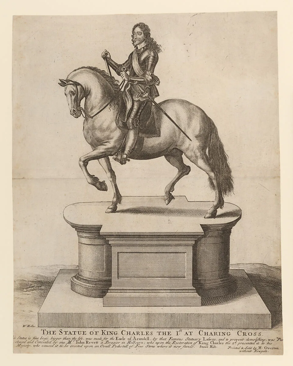 Equestrian Statue of King Charles I at Charing Cross — Wenceslaus Hollar