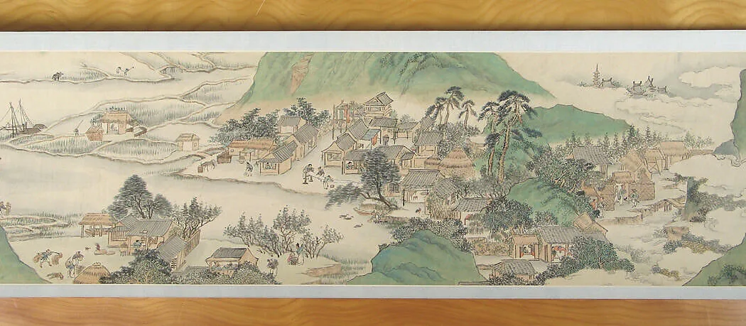 明/清 張宏 桃源勝概圖 卷|Peach Blossom Spring — Zhang Hong