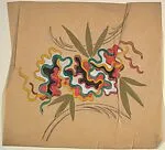 Panel with Areas of White, Black, and Pink Between Undulating Lines — Anonymous, French, 20th century