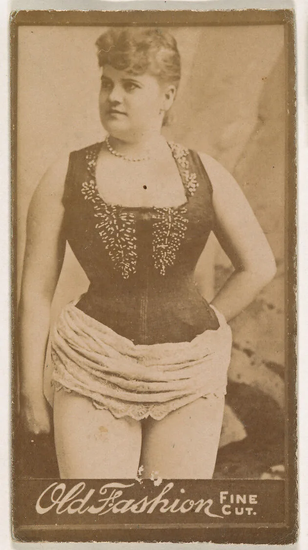 Actress standing with hand on hip, from the Actresses series (N664) promoting Old Fashion Fine Cut Tobacco — Unknown