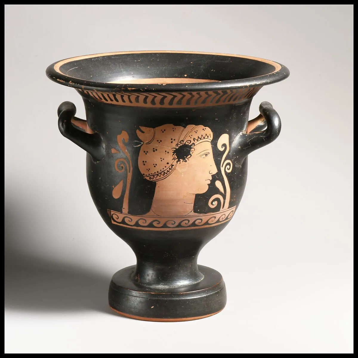 Terracotta bell-krater (bowl for mixing wine and water) — Chevron Group, Archidamos Sub-Group