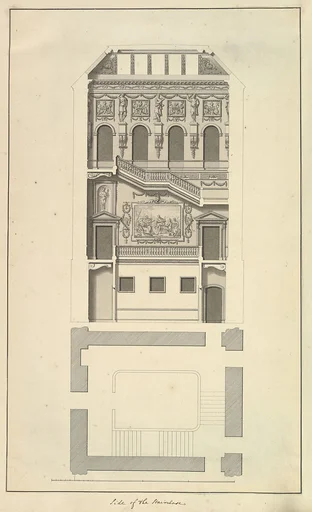 Side of the Staircase, Houghton Hall, Norfolk, Elevation