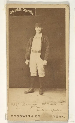 Jerry Denny, 3rd Base, Indianapolis, from the Old Judge series (N172) for Old Judge Cigarettes