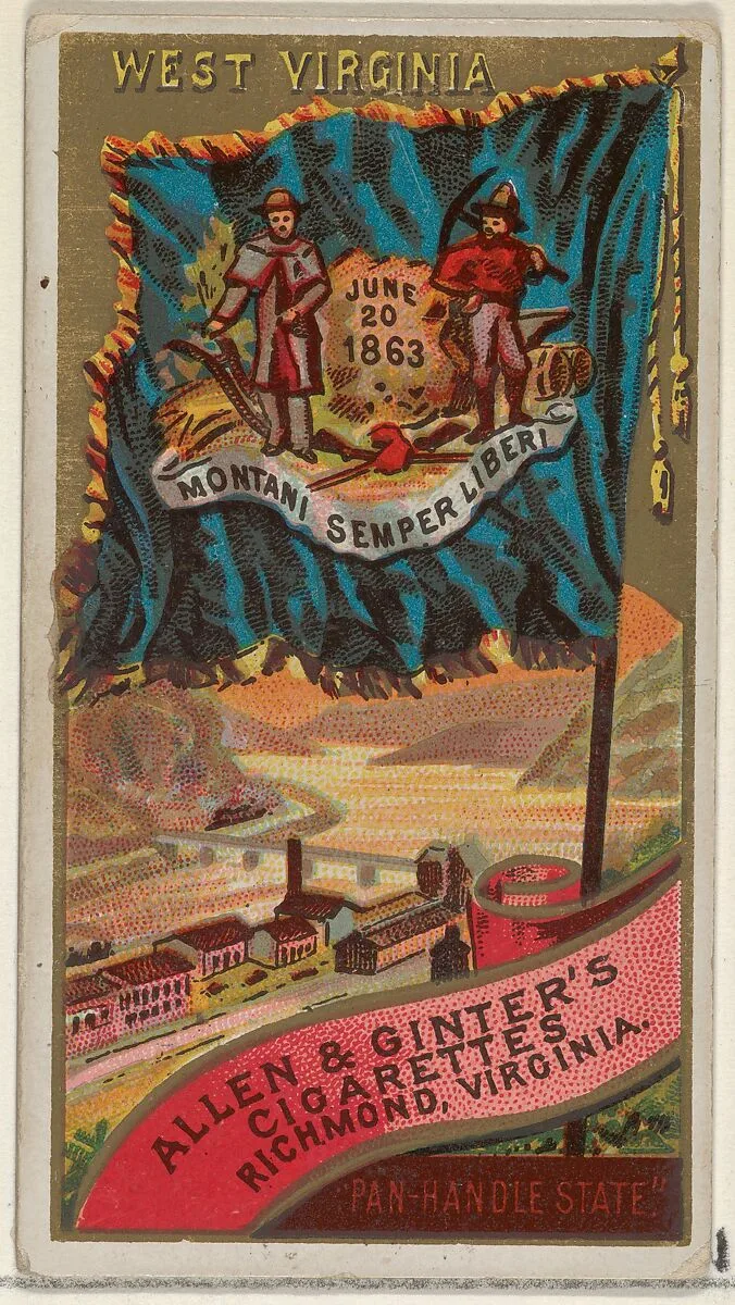 West Virginia, from Flags of the States and Territories (N11) for Allen & Ginter Cigarettes Brands — Allen & Ginter