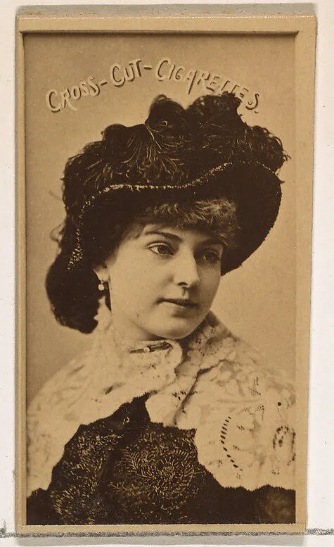 Lillian Russell, from the Actors and Actresses series (N145-1) issued by Duke Sons & Co. to promote Cross Cut Cigarettes — W. Duke, Sons & Co.