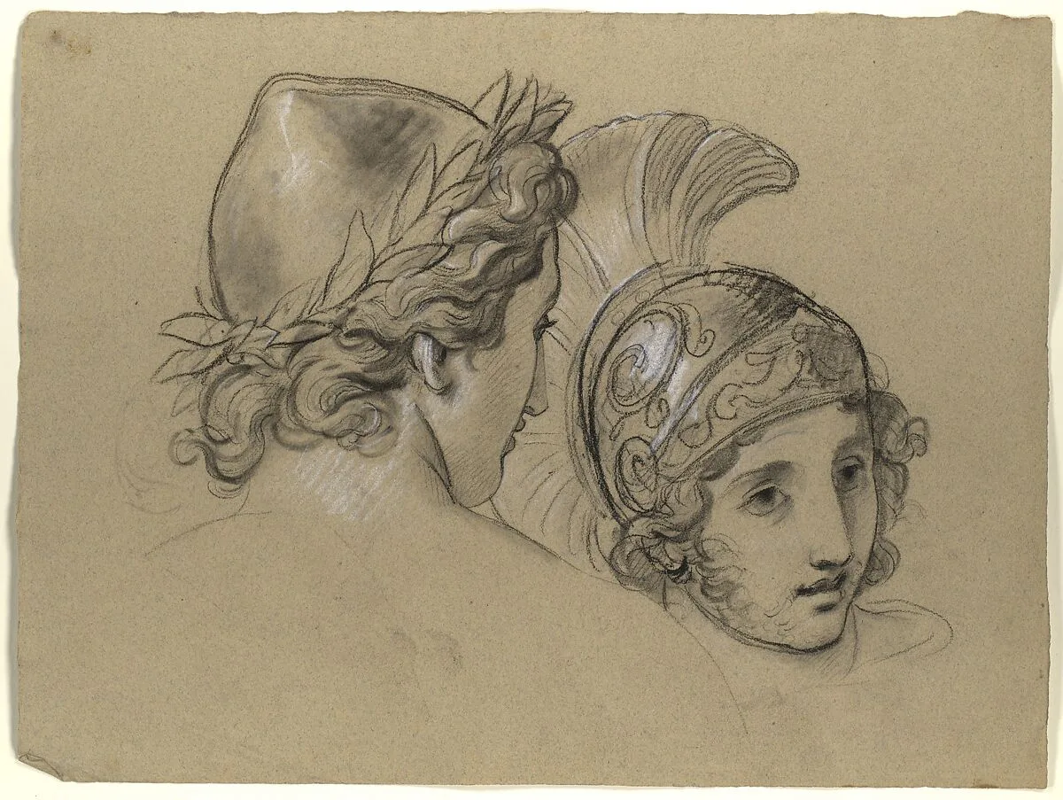 Study of Heads for Study for "Castor and Pollux Freeing Helen" — Joseph-Ferdinand Lancrenon