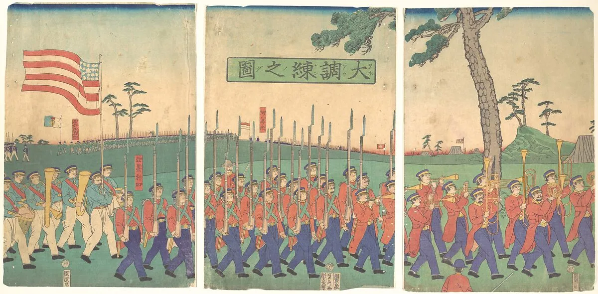 Uchoren no zu|Great Military Drill — Utagawa (Gountei) Sadahide