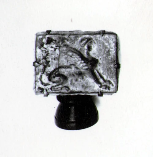 Glass plaque with sphinx