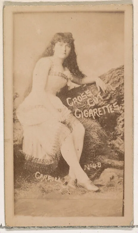 Card Number 48, Carroll, from the Actors and Actresses series (N145-1) issued by Duke Sons & Co. to promote Cross Cut Cigarettes — W. Duke, Sons & Co.