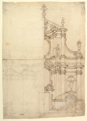 Two Alternate Design for a Church Façade