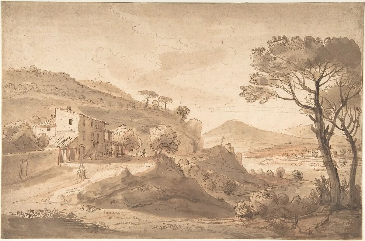 Italianate River Landscape with an Inn — Gaspar Adriaensz. van Wittel