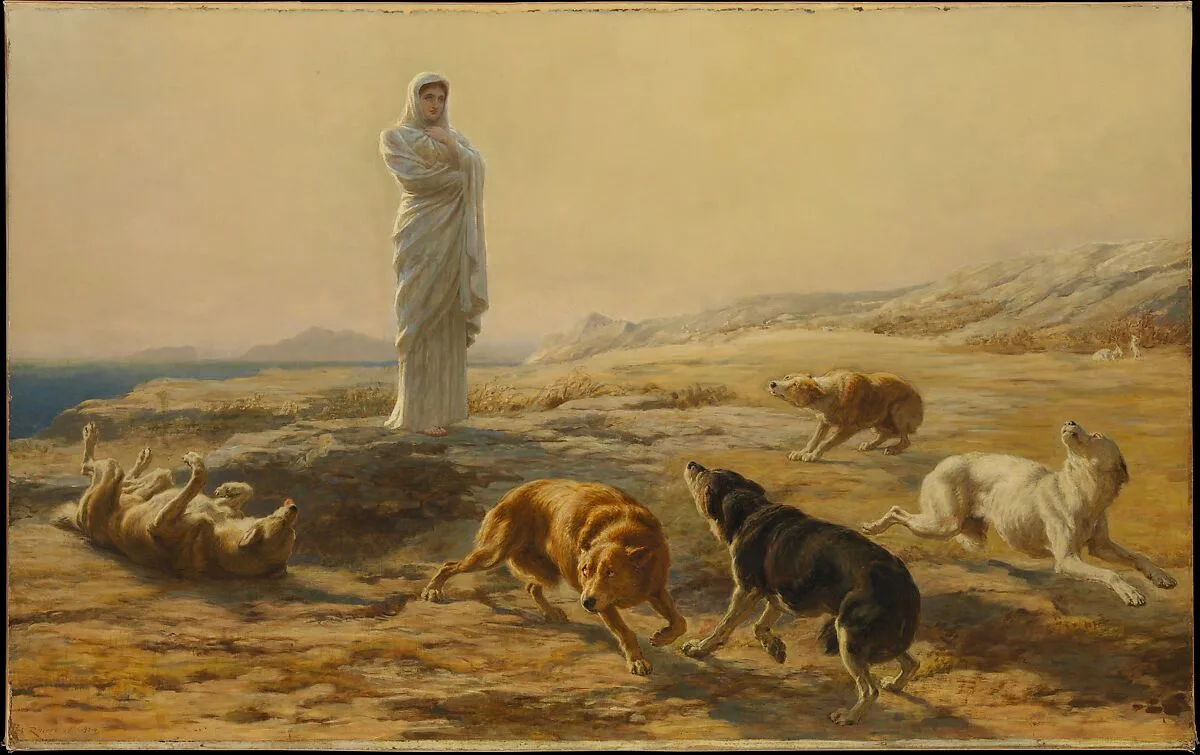Pallas Athena and the Herdsman's Dogs — Briton Riviere
