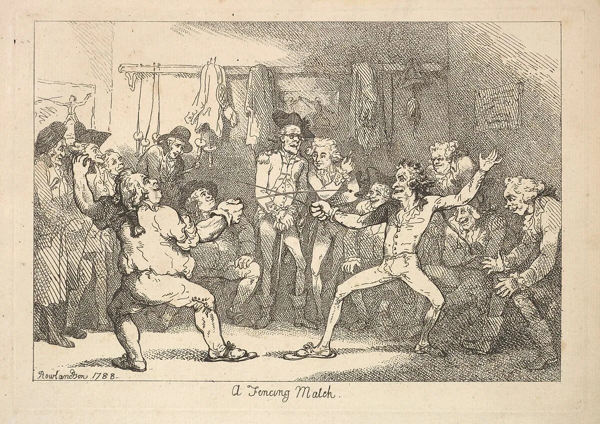 A Fencing Match — Thomas Rowlandson