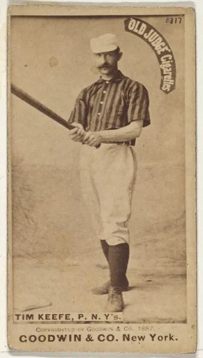 Timothy John "Tim" Keefe, Pitcher, New York, from the Old Judge series (N172) for Old Judge Cigarettes