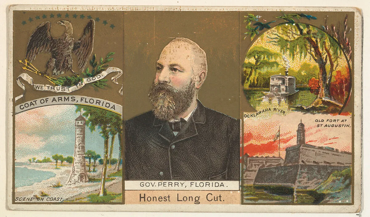 Governor Perry, Florida, from "Governors, Arms, Etc." series (N133-1), issued by Duke Sons & Co. — W. Duke, Sons & Co.