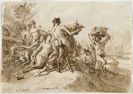 Satyrs Carrying Baskets of Provision for Their Families