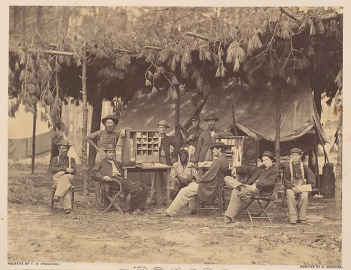 Chief Officer and Clerks of the Ambulance Department, 9th Army Corps, in Front of Petersburg, Virginia