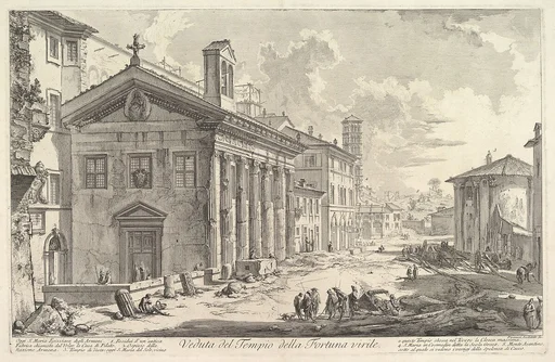 The so-called Temple of Fortuna Virilis (now Church of S. Maria Egizziaca) (Veduta del Tempio della Fortuna Virile)