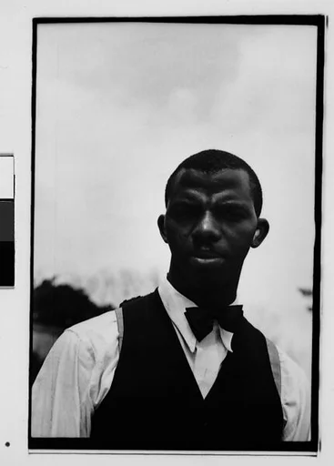 [Five 35mm Film Frames: Man Wearing Vest and Bow Tie, Wooden Church, Georgia]
